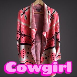 Rock & Roll Cowgirl Women‎ Waterfall Duster Cardigan Size S Boho Hippie Festival